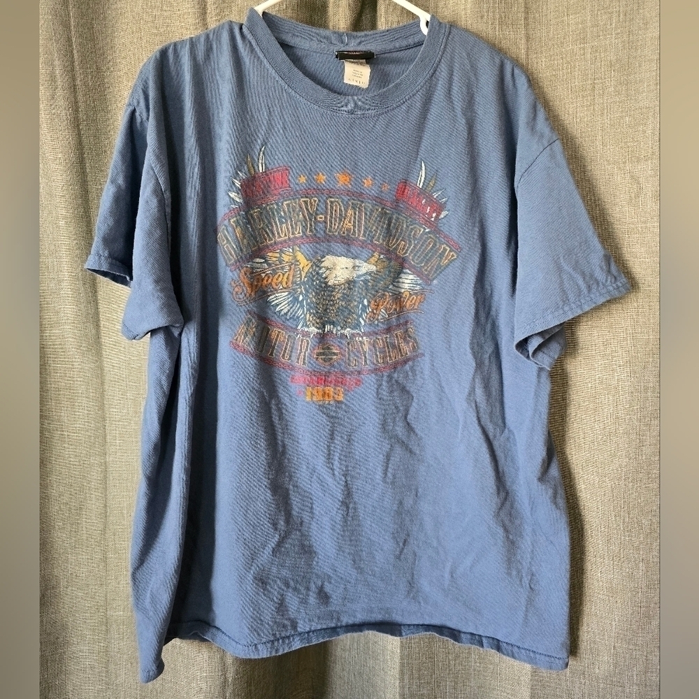 Harley Davidson Silverton Colorado XL Short  Sleeve T-Shirt Blue